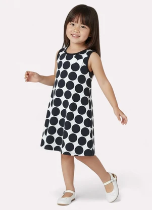 Kyly - Vestido Infantil Menina Estampado Branco - KYLY
