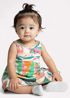 Kyly - Vestido Infantil Menina Estampado Branco - KYLY