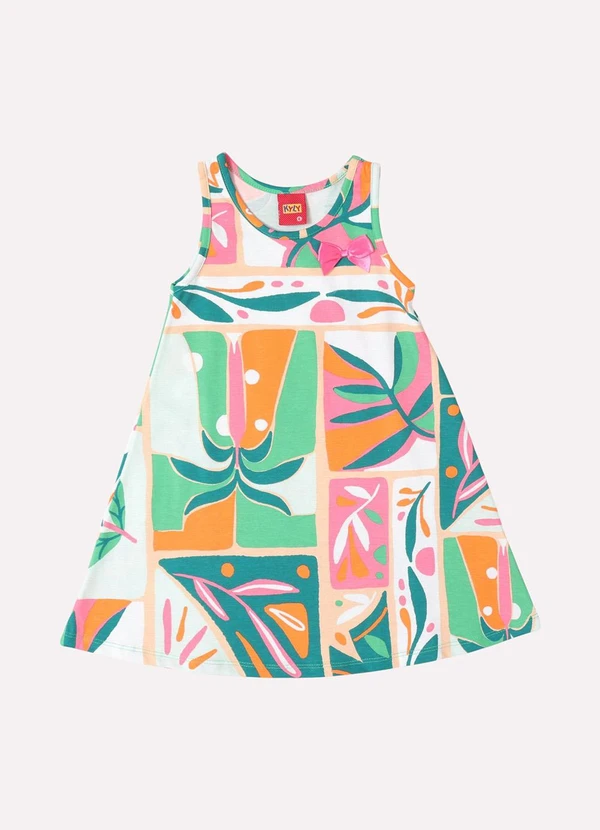 Kyly - Vestido Infantil Menina Estampado Branco 2