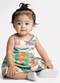 Kyly - Vestido Infantil Menina Estampado Marrom - variação: Branco