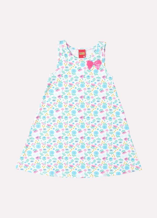 Kyly - Vestido Infantil Menina Estampado Branco