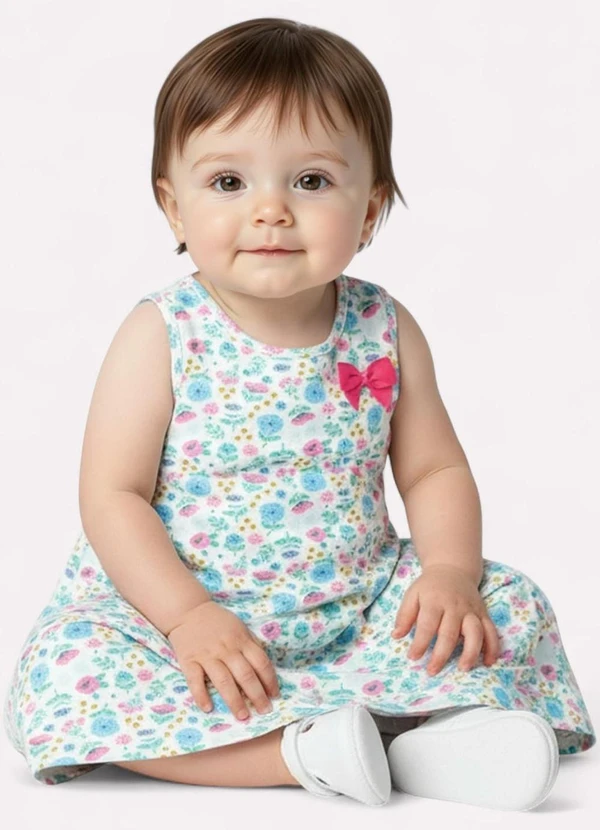 Kyly - Vestido Infantil Menina Estampado Branco