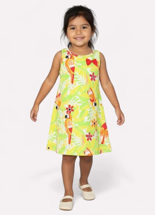 Kyly - Vestido Infantil Menina Estampado Branco