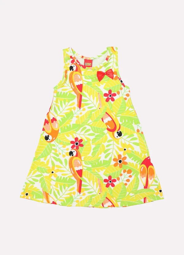 Kyly - Vestido Infantil Menina Estampado Branco 2