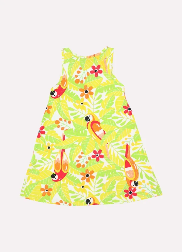 Kyly - Vestido Infantil Menina Estampado Branco 3