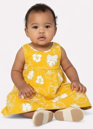 Kyly - Vestido Infantil Menina Estampado Branco - KYLY