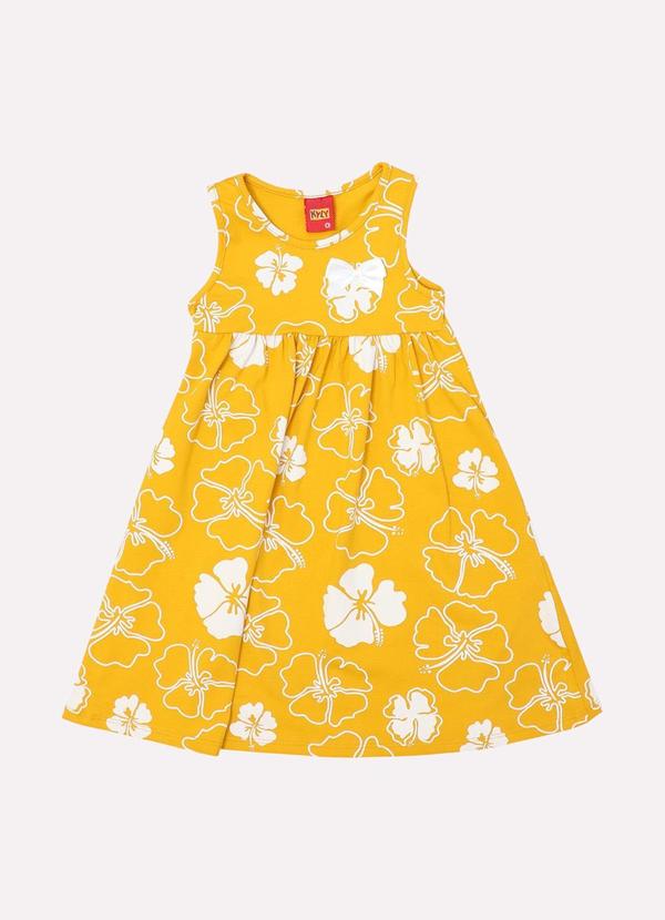 Kyly - Vestido Infantil Menina Estampado Branco