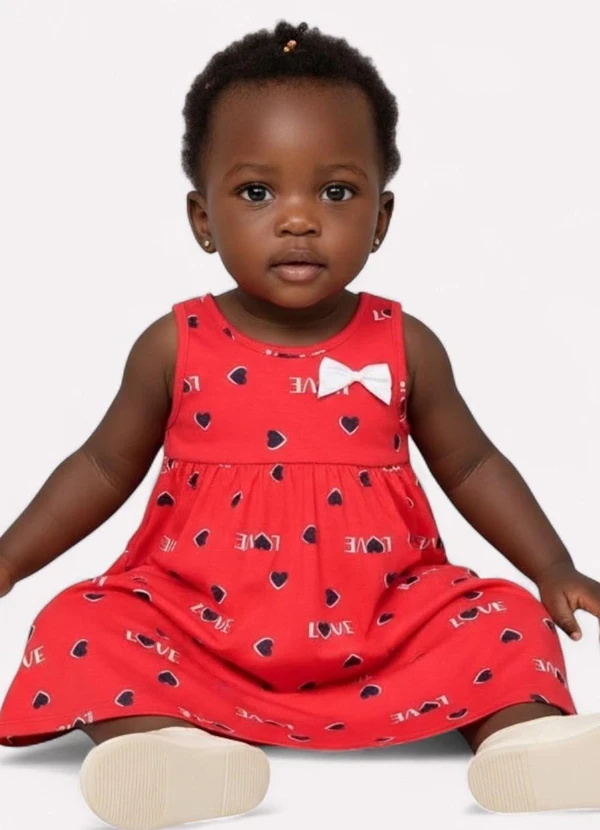 Kyly - Vestido Infantil Menina Estampado Vermelho