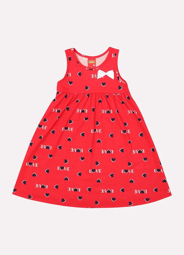 Kyly - Vestido Infantil Menina Estampado Vermelho 2