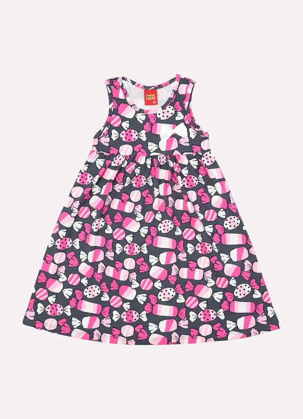 Kyly - Vestido Infantil Menina Estampado Cinza 2