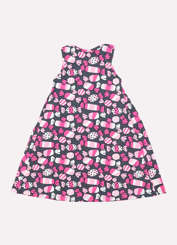Kyly - Vestido Infantil Menina Estampado Cinza 3