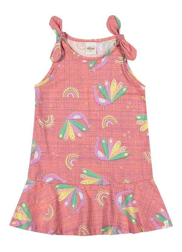 Elian - Vestido Infantil Menina Estampado Elian Rosa