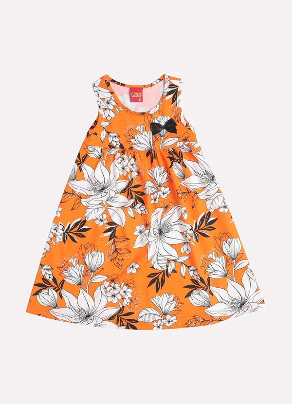 Kyly - Vestido Infantil Menina Estampado Laranja 2
