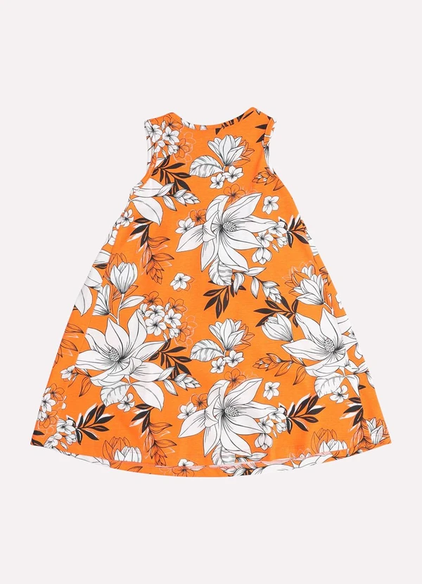 Kyly - Vestido Infantil Menina Estampado Laranja 3