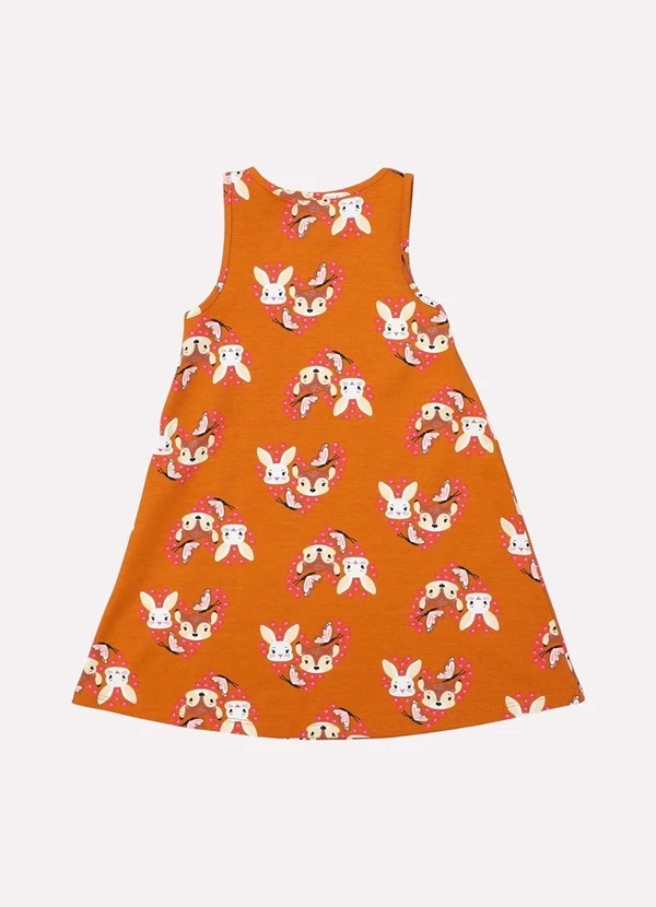 Kyly - Vestido Infantil Menina Estampado Laranja 3