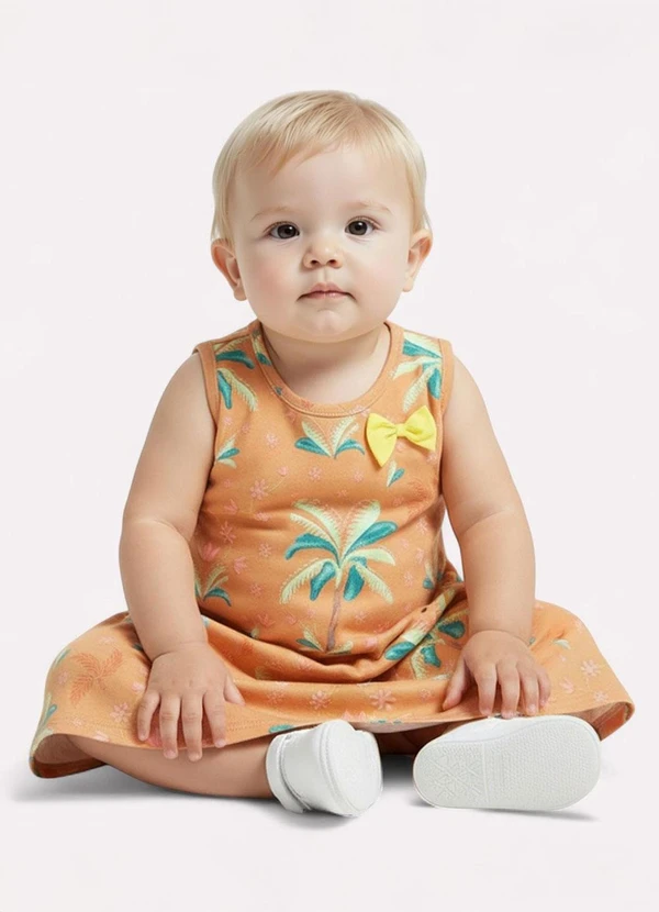 Kyly - Vestido Infantil Menina Estampado Marrom 2