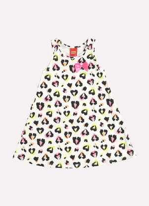 Kyly - Vestido Infantil Menina Estampado Off White - KYLY