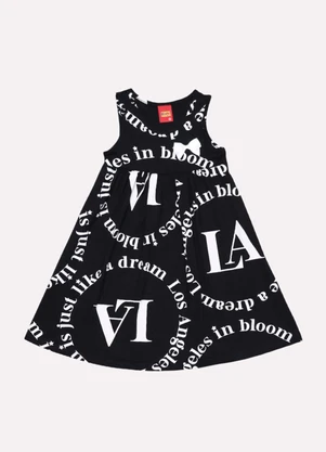Kyly - Vestido Infantil Menina Estampado Preto - KYLY