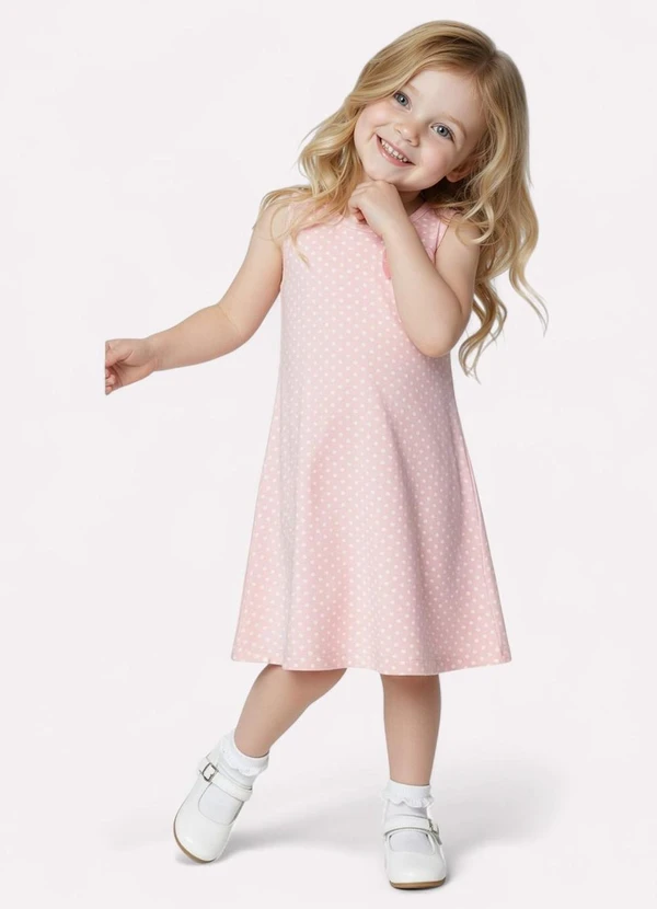 Kyly - Vestido Infantil Menina Estampado Rosa