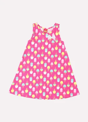 Kyly - Vestido Infantil Menina Estampado Rosa - KYLY