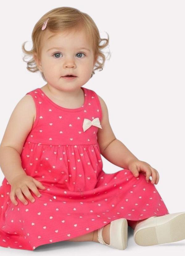 Kyly - Vestido Infantil Menina Estampado Rosa 1