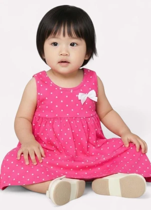 Kyly - Vestido Infantil Menina Estampado Rosa - KYLY