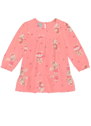 Brandili Mundi - Vestido Infantil Menina Estampado Rosa - BRANDILI MUNDI