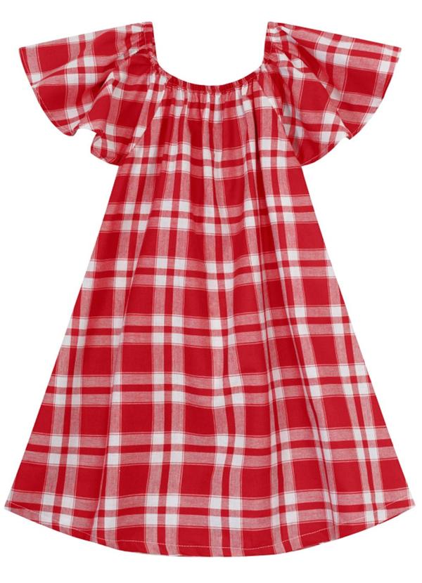 Brandili - Vestido Infantil Menina Estampado Vermelho