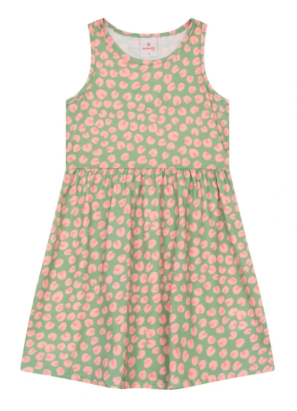 Brandili - Vestido Infantil Menina Estampado Verde 2