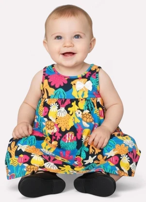 Kyly - Vestido Infantil Menina Estampado Verde - KYLY
