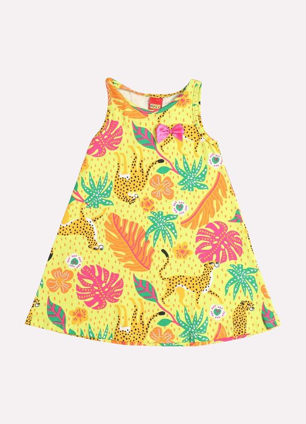 Kyly - Vestido Infantil Menina Estampado Verde 2