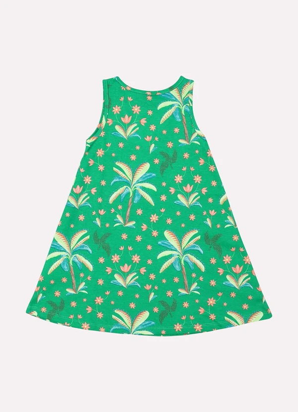 Kyly - Vestido Infantil Menina Estampado Verde 3