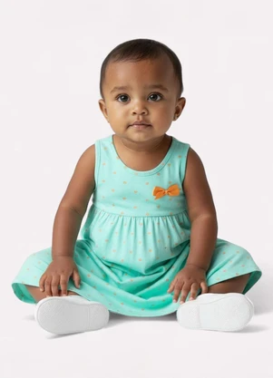Kyly - Vestido Infantil Menina Estampado Verde - KYLY
