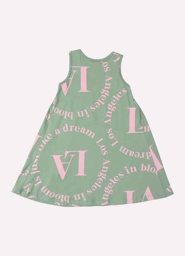 Kyly - Vestido Infantil Menina Estampado Verde 3