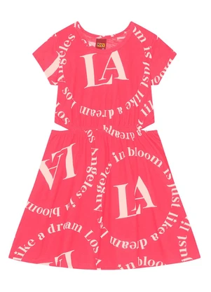Kyly - Vestido Infantil Menina Estampado Vermelho - KYLY