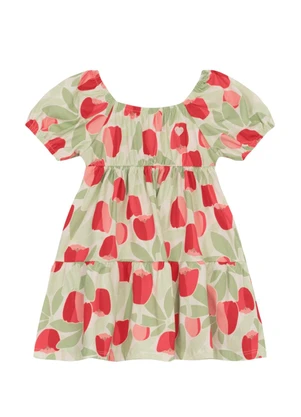 Brandili - Vestido Infantil Menina Estampado Vermelho - BRANDILI