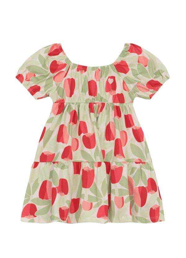 Brandili - Vestido Infantil Menina Estampado Vermelho 2