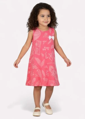 Kyly - Vestido Infantil Menina Estampado Vermelho - KYLY