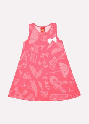 Kyly - Vestido Infantil Menina Estampado Vermelho - KYLY