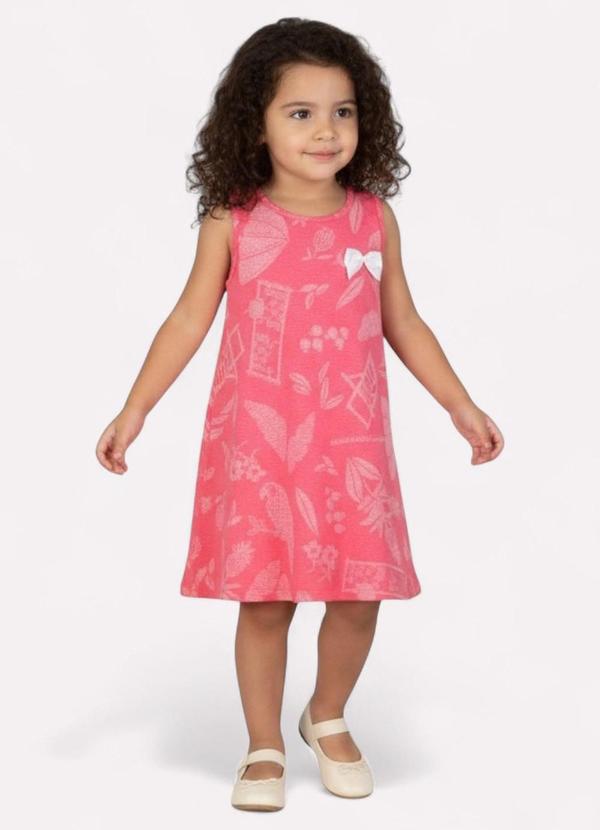 Kyly - Vestido Infantil Menina Estampado Vermelho
