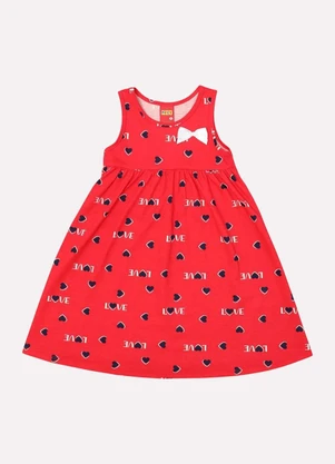 Kyly - Vestido Infantil Menina Estampado Vermelho - KYLY