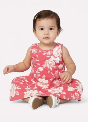 Kyly - Vestido Infantil Menina Estampado Vermelho - KYLY