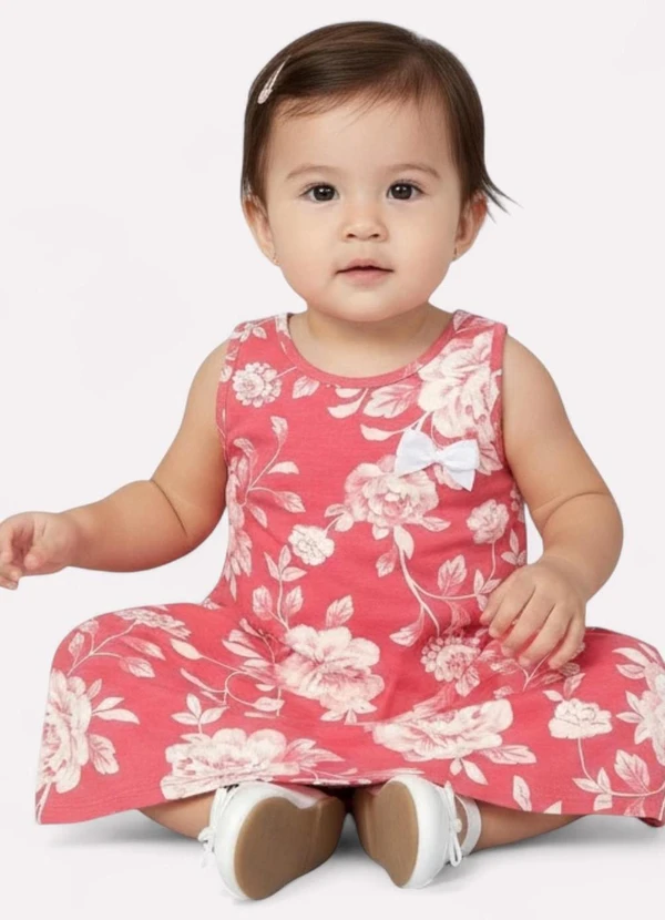 Kyly - Vestido Infantil Menina Estampado Vermelho