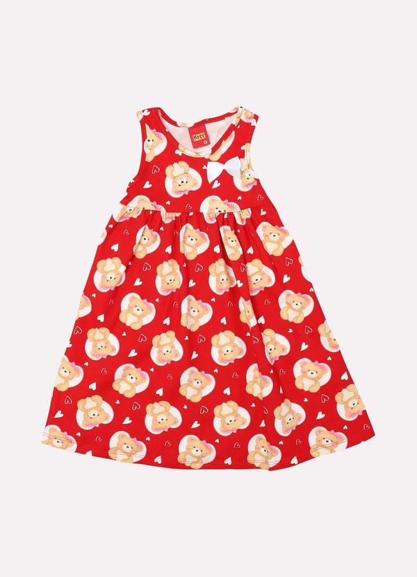 Kyly - Vestido Infantil Menina Estampado Vermelho 2