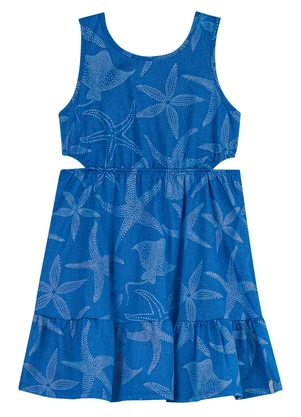 Elian - Vestido Infantil Menina Estrelas-Do-Mar Azul - ELIAN