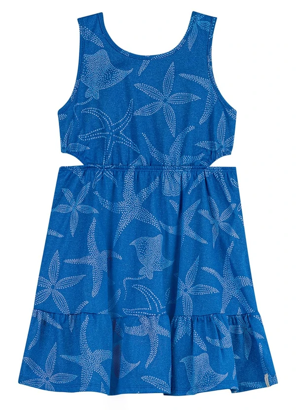 Elian - Vestido Infantil Menina Estrelas-Do-Mar Azul 2
