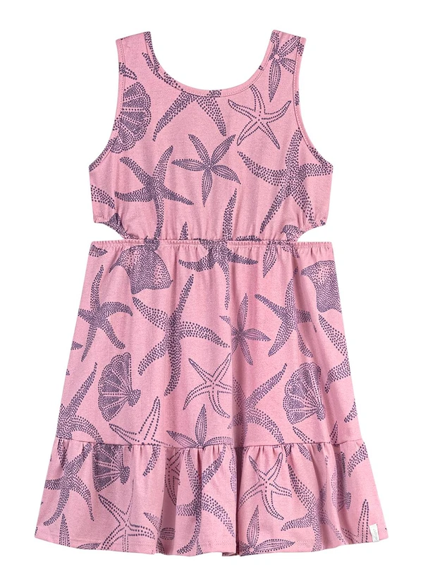 Elian - Vestido Infantil Menina Estrelas-Do-Mar Rosa 1
