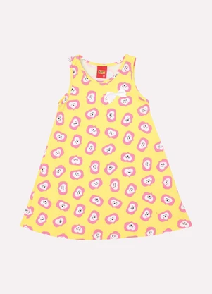 Kyly - Vestido Infantil Menina Evasê Amarelo - KYLY