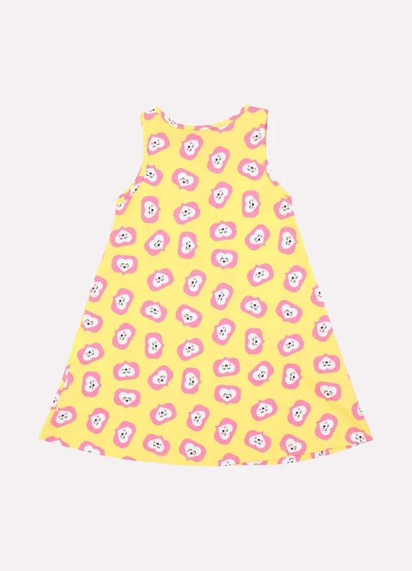 Kyly - Vestido Infantil Menina Evasê Amarelo 3