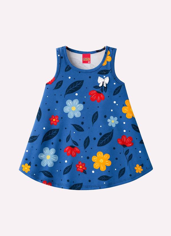 Kyly - Vestido Infantil Menina Evasê Azul